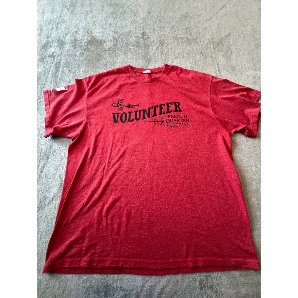 Delta T-Shirt Mens XL Red French Quarter Festival 2014 Volunteer Graphic Tee